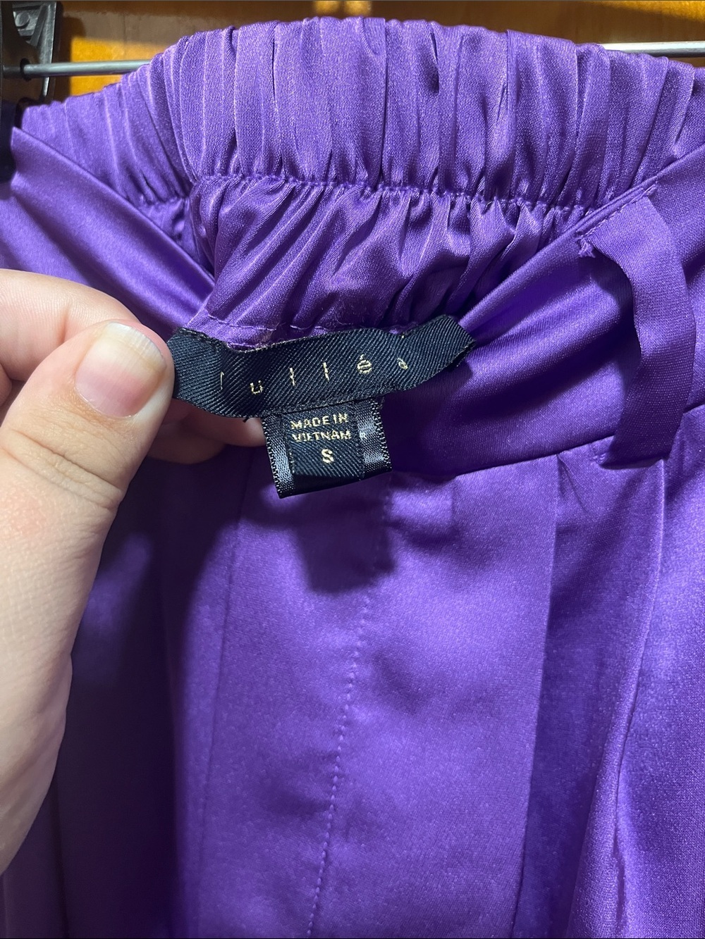 TulleA Purple Satin High Waisted Wide-Leg Pants - Picture 2 of 5